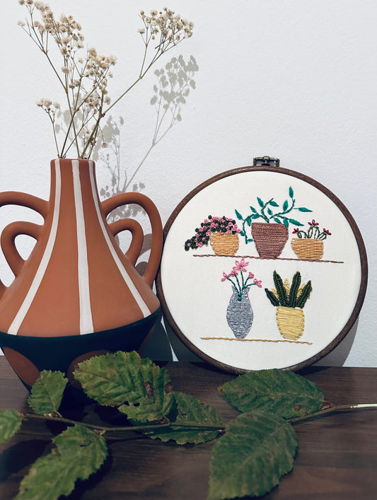 Handbestickterrahmen (Pflanzen Design)