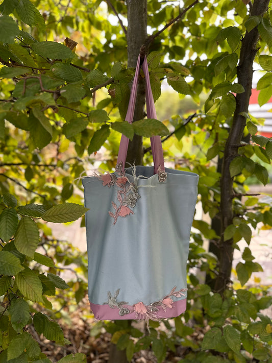 Stofftasche Pink/Blau